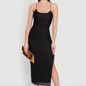 Elegant Black Spaghetti Strap Dress